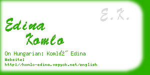 edina komlo business card